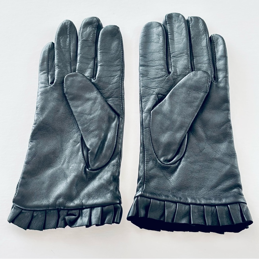 Women’s Size XL Gloves 100% Soft Leather Shell Acrylic Lining Black Pre-Owned